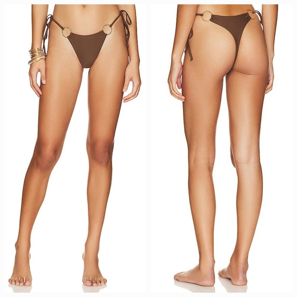 Superdown Milada O Ring Bikini Bottom in Brown